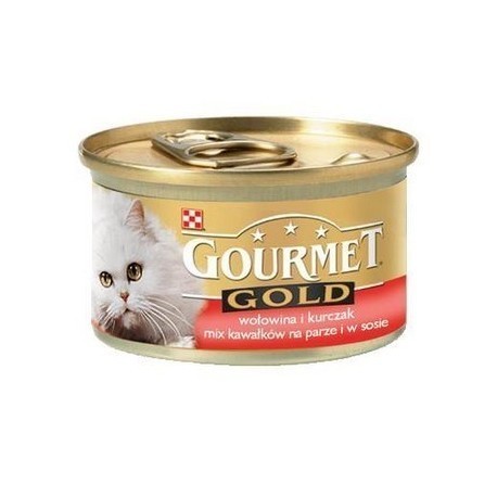 Gourmet Gold Wołowina i kurczak w sosie 85g