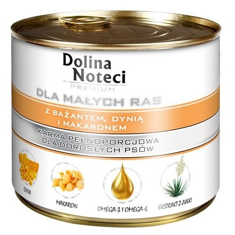 Dolina Noteci Premium Pies Mały Bażant, dynia i makaron puszka 185g