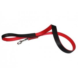 Dingo Smycz taśma polipropylenowa podwójnie zszywana 2cm/120cm czarno-czerwona