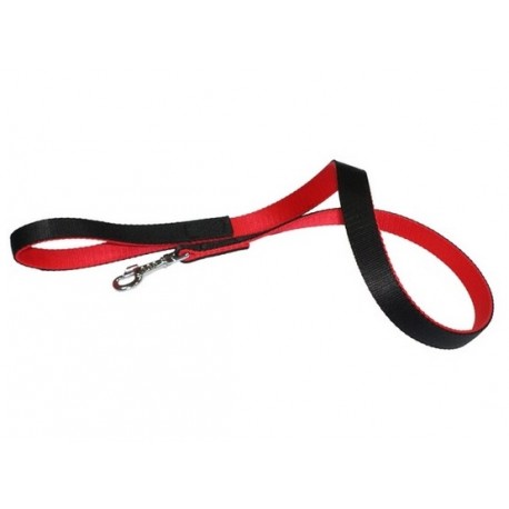 Dingo Smycz taśma polipropylenowa podwójnie zszywana 2cm/120cm czarno-czerwona