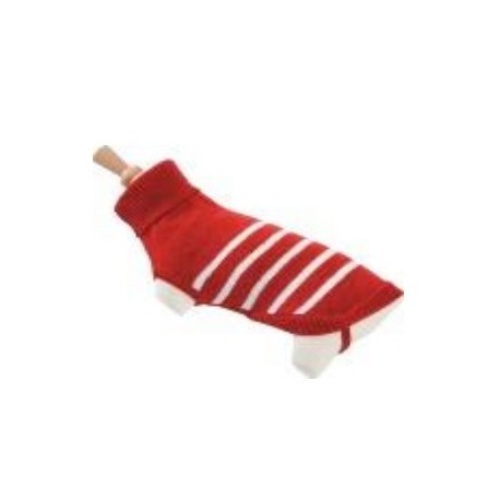 Zolux Sweterek z golfem w paski 25cm czerwony [410954RGE]
