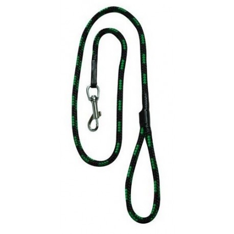 CHABA Smycz linka - 10mm x 120cm czarno-zielona