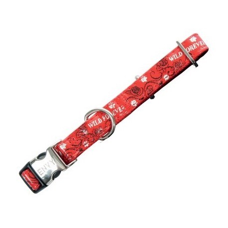 Zolux Obroża Envy Wild Forever regulowana 10mm czerwona [466210]