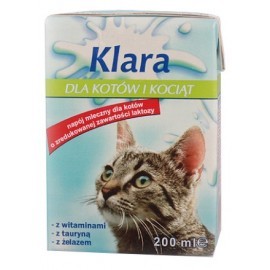 Mleko Klara dla kotów i kociąt kartonik 200ml