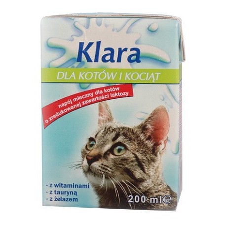 Mleko Klara dla kotów i kociąt kartonik 200ml
