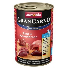 Animonda GranCarno Junior Rind Putenherzen Wołowina + Serca Indyka 400g