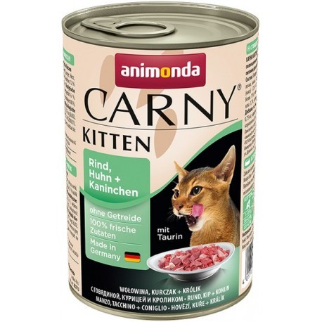 Animonda Carny Kitten Wołowina, Kurczak + Królik puszka 400g