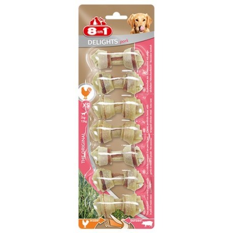 8in1 Pork Delights Bones XS 7szt