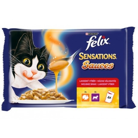 Felix Sensations Sauce Surprise Indyk / Jagnięcina w sosie saszetki 4x100g