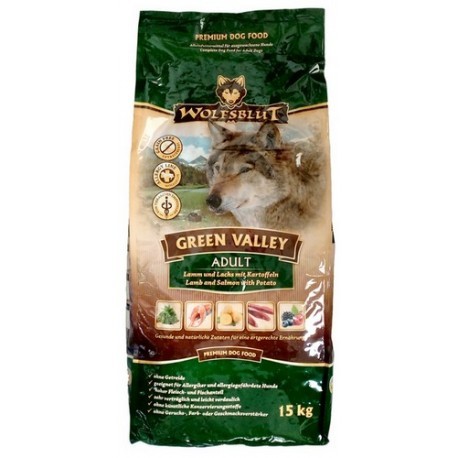 Wolfsblut Dog Green Valley jagnię, łosoś i ziemniaki 15kg