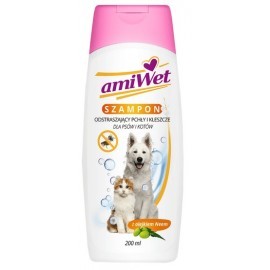 Amiwet Szampon odstraszający pchły i kleszcze dla psa i kota 200ml