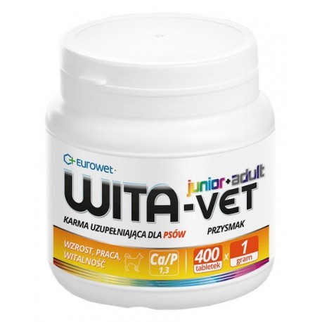 Wita-Vet Junior + Adult dla psów 25kg 1g 400tabl