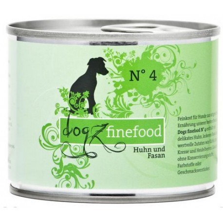 Dogz Finefood N.04 Kurczak i bażant puszka 200g