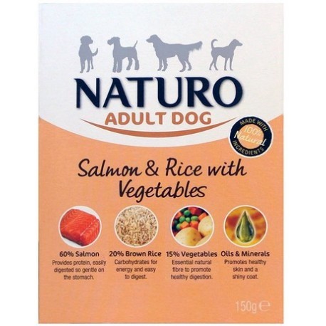 Naturo Adult Mini Łosoś z ryżem i warzywami 150g