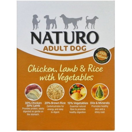 Naturo Adult Kurczak, jagnię z ryżem i warzywami 400g