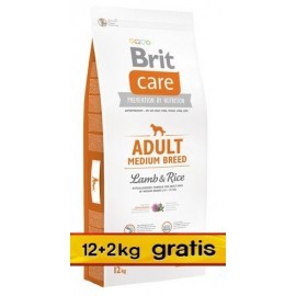 Brit Care New Adult Medium Breed Lamb & Rice 14kg (12+2kg gratis)