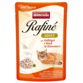 Animonda Rafiné Adult Drób + Wołowina w sosie serowym saszetka 100g