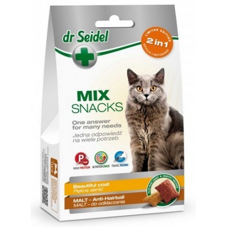 Dr Seidel Smakołyki dla kotów 2w1 malt/sierść 60g