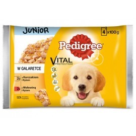 Pedigree Junior Wołowina/Kurczak z ryżem 4x100g