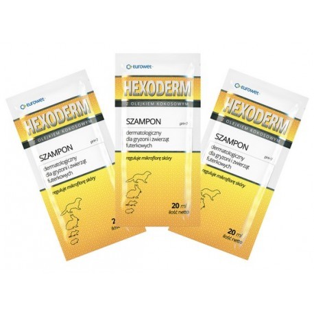 Hexoderm - szampon dermatologiczny dla gryzoni saszetki 20x20ml