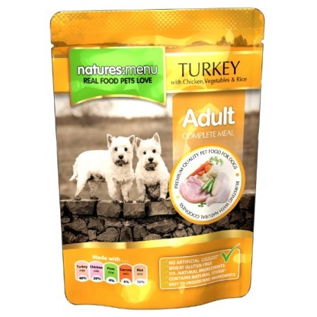 Natures Menu Pies - indyk, kurczak i warzywa saszetka 300g