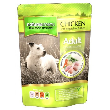 Natures Menu Pies - kurczak warzywa i ryż saszetka 300g