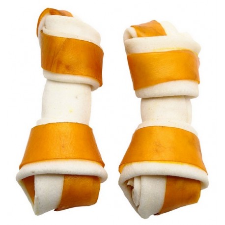Adbi Kości wiązane biało-żółte - jagnięcina 10cm 10szt [AK 29]