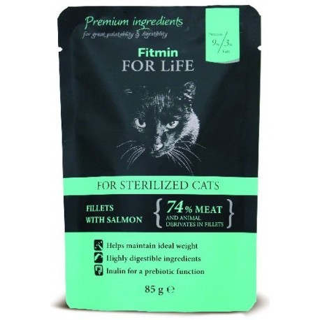 Fitmin Cat For Life Adult Sterilised Salmon saszetka 85g