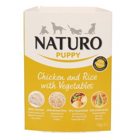 Naturo Puppy Kurczak z ryżem i warzywami 150g