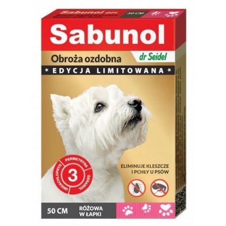 Sabunol GPI Obroża przeciw pchłom dla psa różowa Limitowana Edycja 50cm
