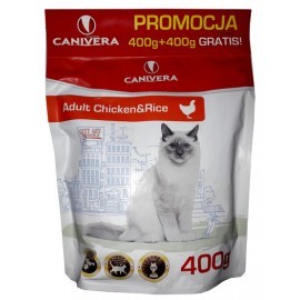 Canivera Kot Adult Chicken & Rice 400+400g gratis