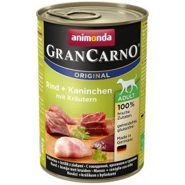 Animonda GranCarno Adult Rind Kaninchen Krautern Wołowina + Królik z Ziołami puszka 400g
