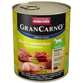 Animonda GranCarno Adult Rind Kaninchen Krautern Wołowina + Królik z Ziołami puszka 800g