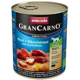 Animonda GranCarno Adult Rind Raucheraal Kartoffeln Wołowina, Węgorz + Ziemniaki puszka 800g
