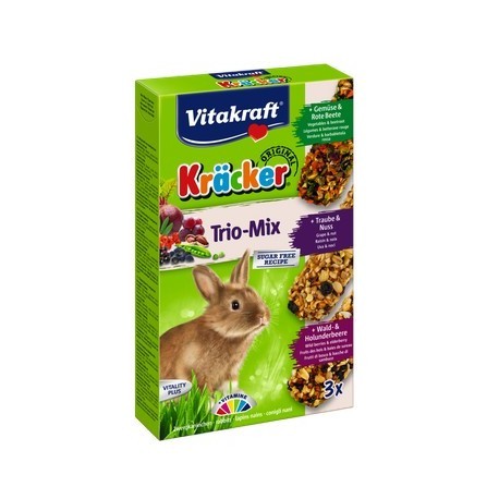 Vitakraft Kracker 3szt Królik Mix - Warzywa/Winogrona/Owoce leśne 168g [25227]