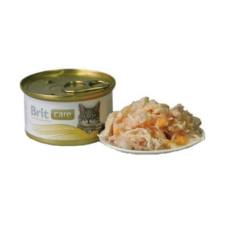 Brit Care Cat Chicken Breasts & Cheese - Pierś Kurczaka i Ser puszka 80g