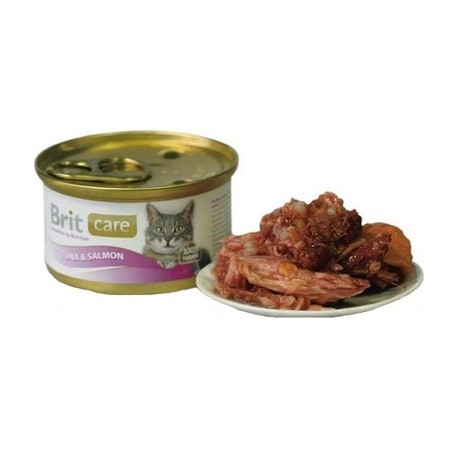 Brit Care Cat Tuna & Salmon - Tuńczyk i Łosoś puszka 80g