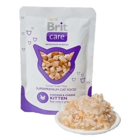 Brit Care Cat Pouch Chicken & Cheese Kitten - Kurczak i Ser saszetka 80g