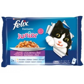 Felix Fantastic Junior Kurczak & Łosoś w galaretce saszetki 4x100g