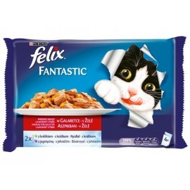 Felix Fantastic Wybór Mięs (królik+jagnięcina) w galaretce saszetka 4x100g