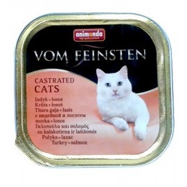 Animonda vom Feinsten Castrated Cats z Indykiem i Łososiem tacka 100g
