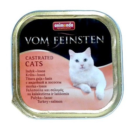 Animonda vom Feinsten Castrated Cats z Indykiem i Łososiem tacka 100g