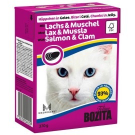 Bozita z Łososiem i małżami kawałki w galaretce kartonik 370g