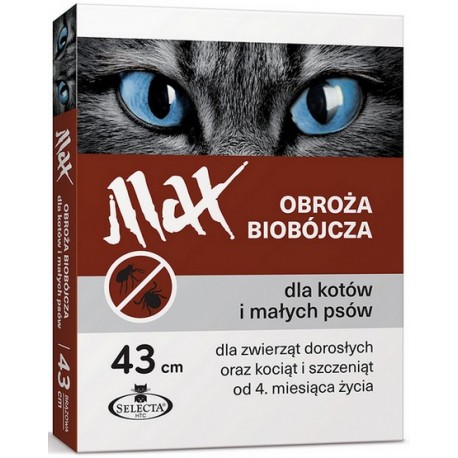Selecta HTC Obroża Max biobójcza dla kota i małego psa przeciw pchłom i kleszczom 43cm [SE-0919]