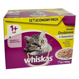 Whiskas Drobiowe Dania w galaretce saszetki 12x100g