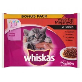 Whiskas Junior Mięsne Dania w sosie saszetki 4x100g