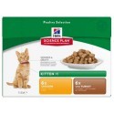 Hill's Science plan Feline Kitten Multipack Kurczak + Indyk saszetki 12x85g