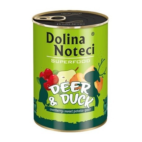 Dolina Noteci Premium Superfood Pies Jeleń i kaczka puszka 400g