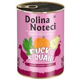 Dolina Noteci Premium Superfood Pies Kaczka i przepiórka puszka 400g