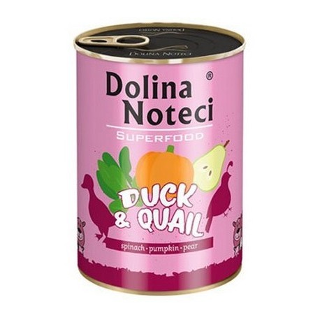 Dolina Noteci Premium Superfood Pies Kaczka i przepiórka puszka 400g
